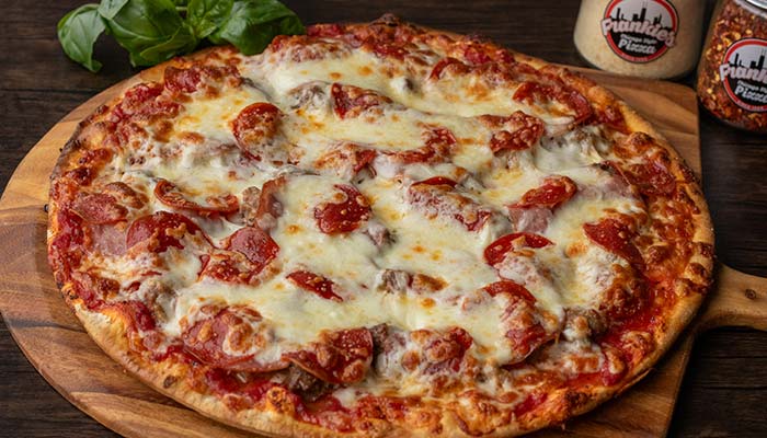 Frankie's Chicago Style Pizza and Sandwiches in Fletcher, MN serves the four meat pizza